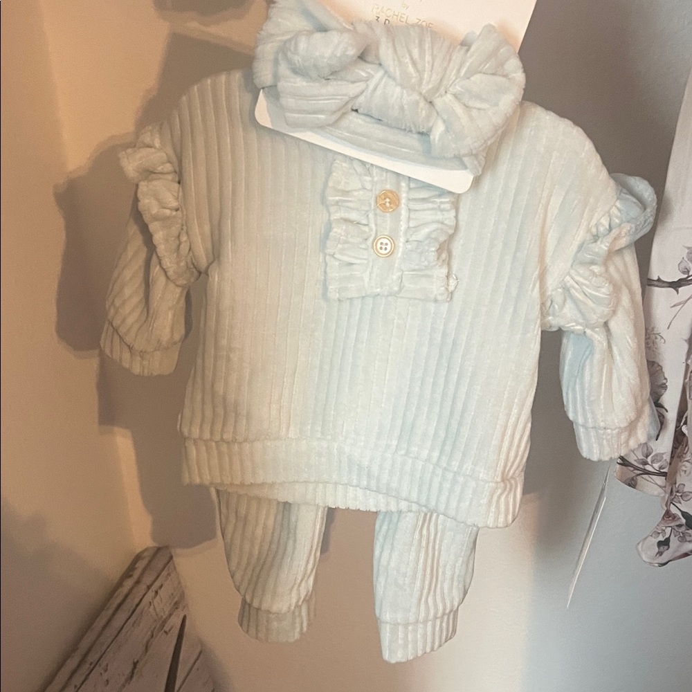 Light Blue Baby Outfit with Bow